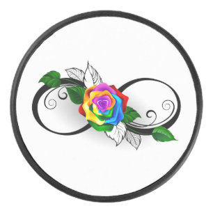 Palet De Hockey Symbole d'infini avec Rose arc-en-ciel