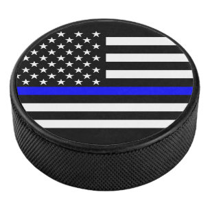 Palet De Hockey Symbole mince ligne bleue US Drapeau design graphi