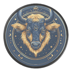 Palet De Hockey ♉ Taureau Anneau de hockey en or Bœuf Cadeau Zodia