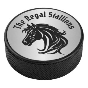 Palet De Hockey Tête de magnifique cheval noir Ajouter un titre Si