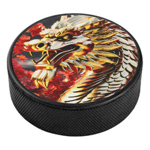Palet De Hockey Tête d'or du dragon à respiration par feu