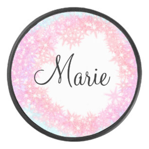 Palet De Hockey texte féminin rose clair minimal simple ajoutez vo