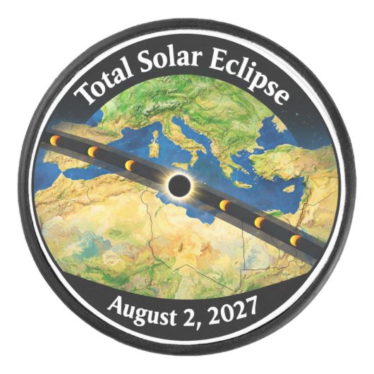 Palet De Hockey Total Solar Eclipse 2027 Map (Devant)