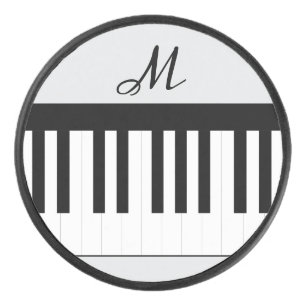 Palet De Hockey Touches de piano Monogramme élégant Thème musical