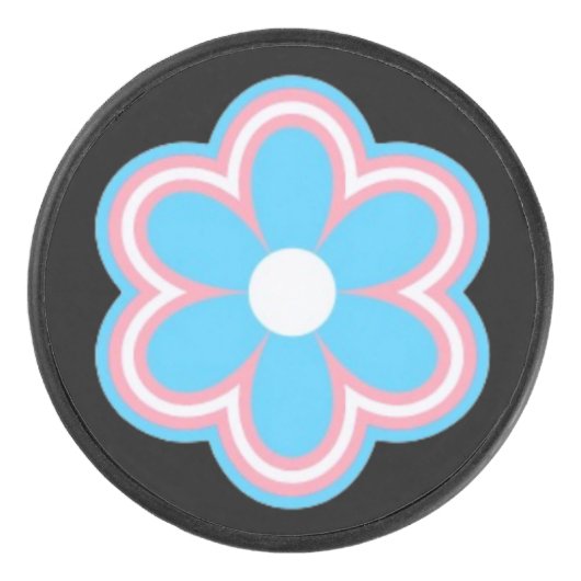 Palet De Hockey trans flower hockey puck (Devant)