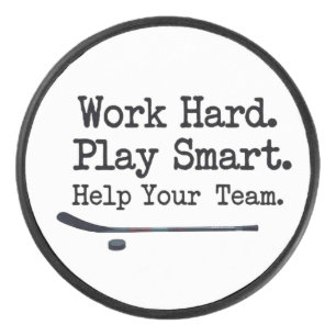 Palet De Hockey Travaille Dur. Jouez Smart. Aidez Votre Équipe. PA
