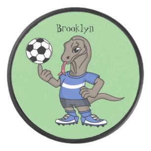 Palet De Hockey Un dragon de Komodo amusant qui joue au dessin ani