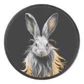 Palet De Hockey Un lapin gris génial en feu (Devant)
