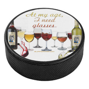Palet De Hockey Verres à vin SlipperyJoe's jeu de mots coquin roug