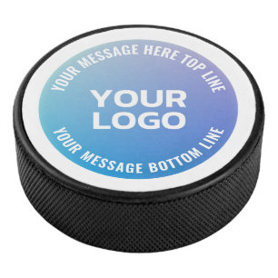 Palet De Hockey Votre logo Ombre bleue à violet et texte circula