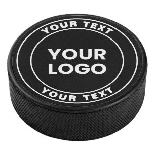 Palet De Hockey Votre logo téléchargé + texte circulaire gras