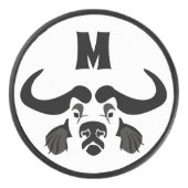 Palet De Hockey Whimsical Cape Buffalo, en encre noire (Devant)