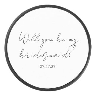 Palet De Hockey Will You Be My Bridesmaid Custom Cursive