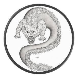 Palet De Hockey Wolfdragon design noir et blanc