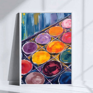 Palet van een schilder   Aquarel kunstschilder Poster