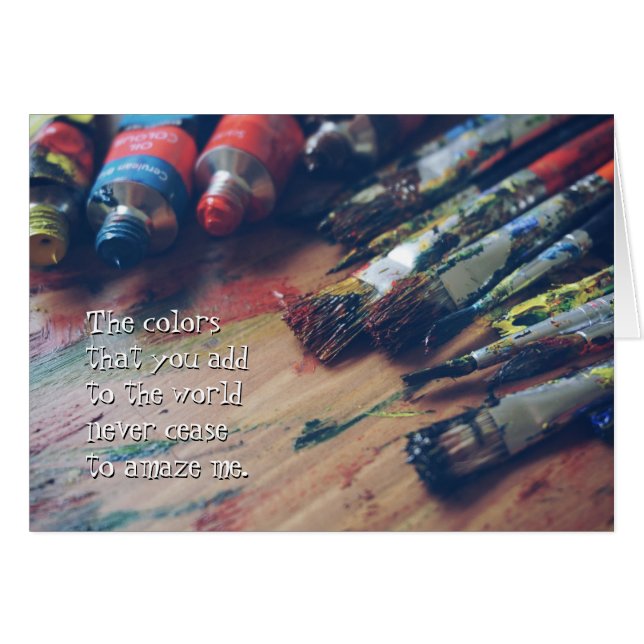 Palette colorée - Carte de voeux Artiste (Devant horizontal)