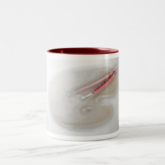 Palette d'artiste et Mug de brosses (Centre)