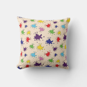 Palette d'artiste Tache d'encre Coussin éclaboussu
