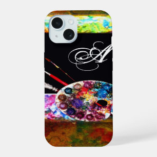 PALETTE DE COULEURS D'ARTISTE ET PINCEAUX MONOGRAM