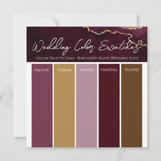 Palette de couleurs de mariage Invitation Agate Bo (Devant)