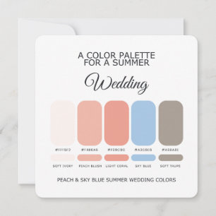 Palette de couleurs pour mariage d'été 2026 Carte