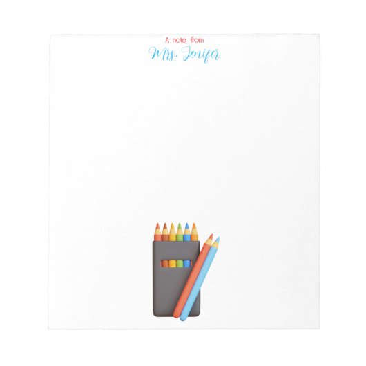 Palette de crayons de couleur Bloc-notes pour ense (Devant)