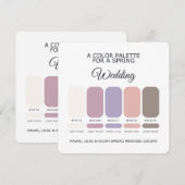 Palette de Mariage de Printemps 2026 Carte (Devant / Derrière)