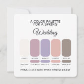 Palette de Mariage de Printemps 2026 Carte (Dos)