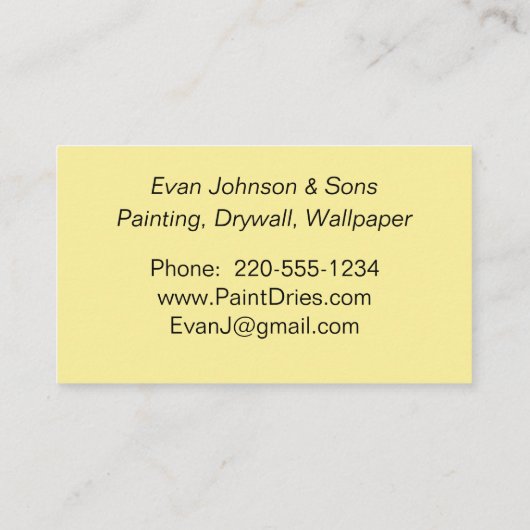 Palette de peinture or Carte de visite (Dos)