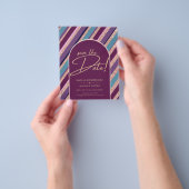 Palette Plum Paarse Turquoise Roos Gold Wedding Flyer (Hand)