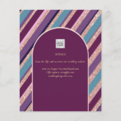 Palette Plum Paarse Turquoise Roos Gold Wedding Flyer (Achterkant)