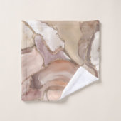 Palette Taupe marbre liquide et or abstrait (Gant de toilette)