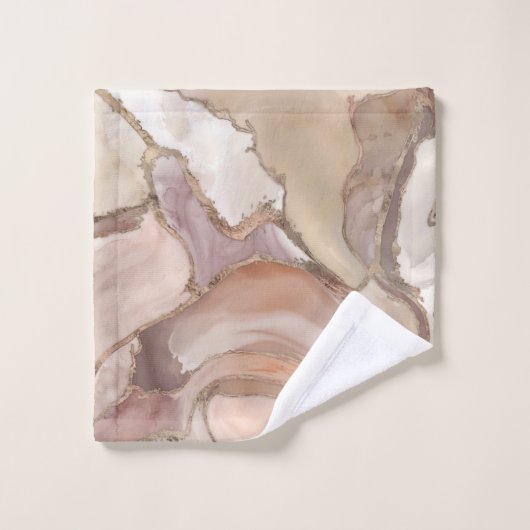 Palette Taupe marbre liquide et or abstrait (Gant de toilette)