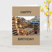 Palettes en bois sur la carte de joyeux (Fleur jaune)