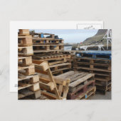 Palettes en bois sur la carte postale Dock (Devant / Derrière)