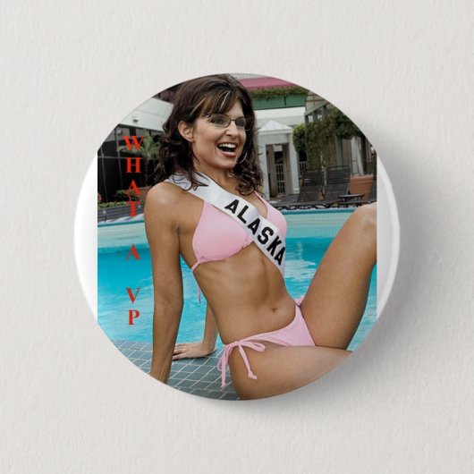 palin bikini alaska ronde button 5,7 cm (Voorkant)