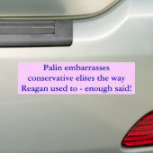 Palin Bumpersticker (Op auto)
