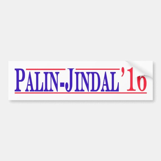 Palin - Jindal 2016! Bumpersticker (Voorkant)