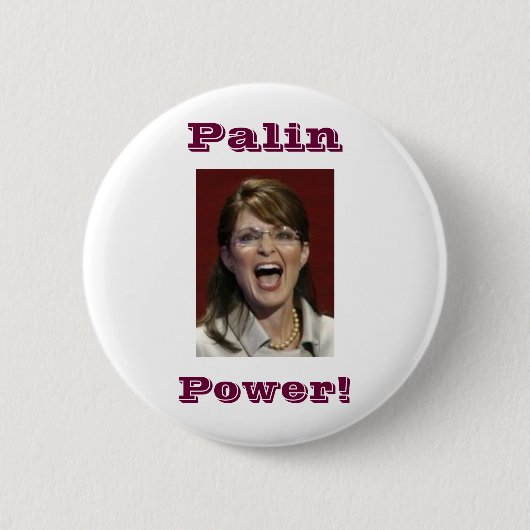 Palin Power. -knop Ronde Button 5,7 Cm (Voorkant)
