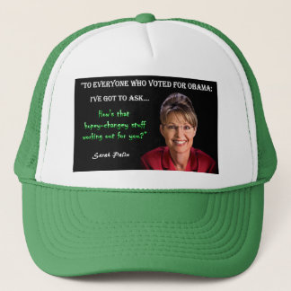 Palin Quote - Hopey Changey Stuff Trucker Pet