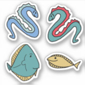 paling en vissen sticker (Voorkant)