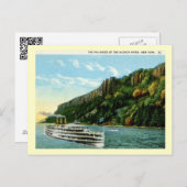 Palisades van de Hudson River, NY 1920s Briefkaart (Voorkant / Achterkant)