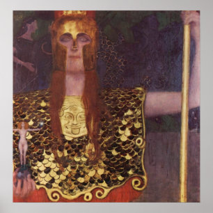 Pallas Athena door Gustav Klimt Poster