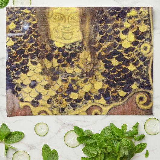 Pallas Athena, Gustav Klimt Theedoek (Gevouwen)