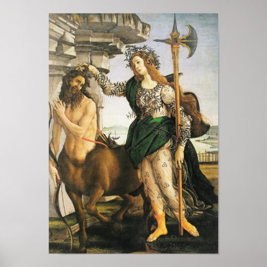 Pallas & Centaur, Botticelli Renaissance Fine Art Poster (Voorkant)