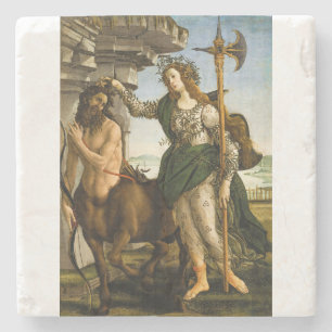 Pallas en de centaur van Sandro Botticelli Stenen Onderzetter