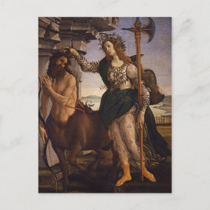 Pallas en het centrum door Botticelli Briefkaart