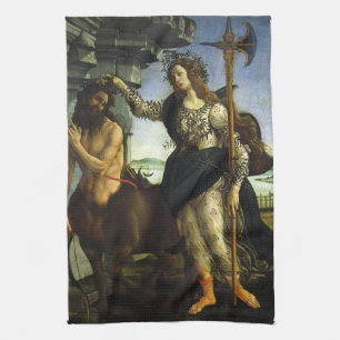 Pallas (Minerva) en de centaur van Sandro Botticel Theedoek