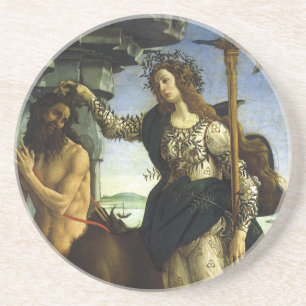 Pallas (Minerva) en de centaur van Sandro Botticel Zandsteen Onderzetter