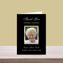 Pallbearer Dank u kaart met foto